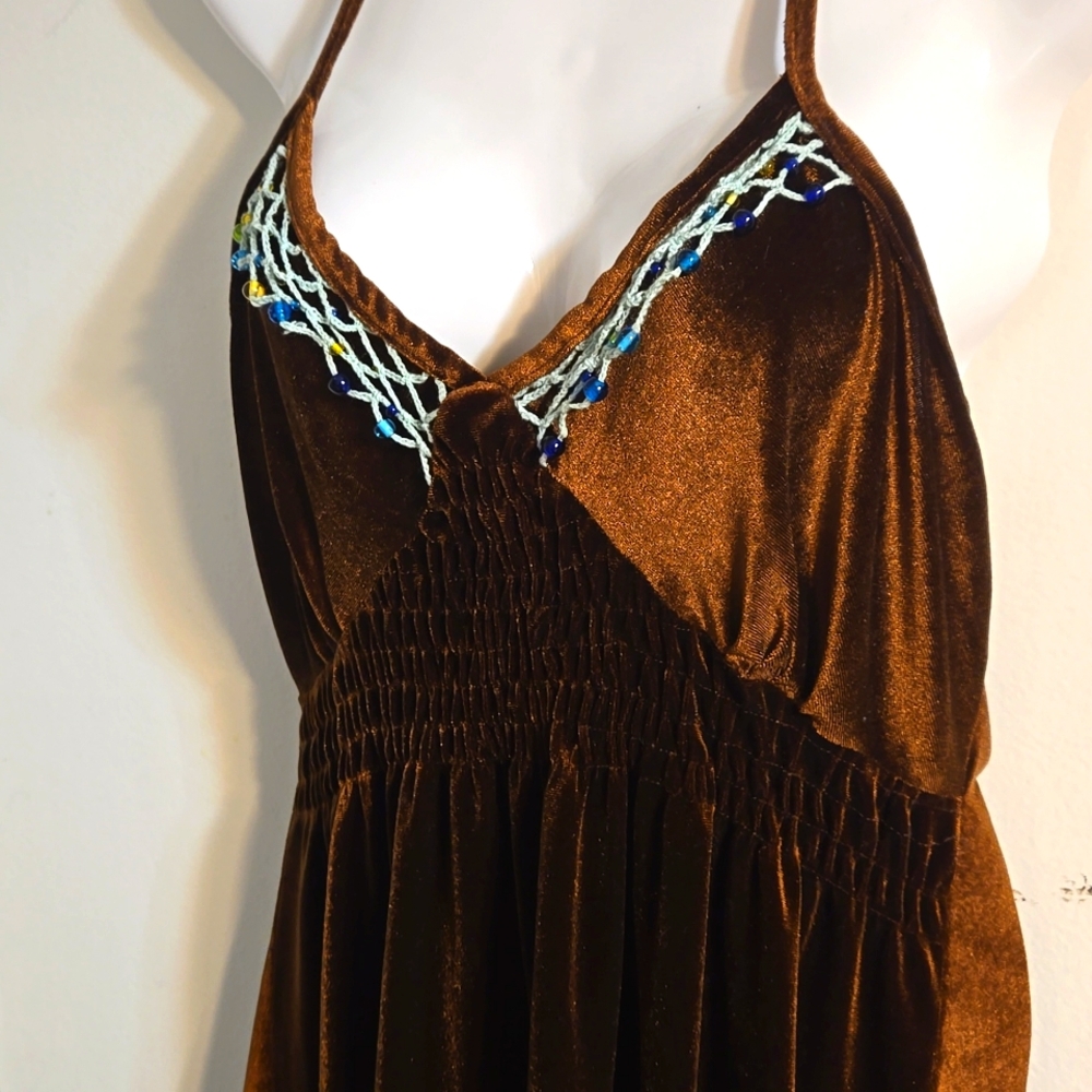 10) Brown Halter Dress